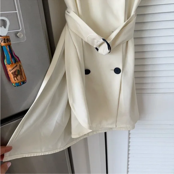 Akris punto Cream off white Blazer Vest double breasted side slits designer belt - Picture 4 of 13